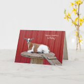 schattige geit op schooltafel kaart (Gele Bloem)