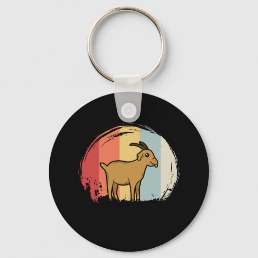 Schattige geit retro sleutelhanger (Voorkant)