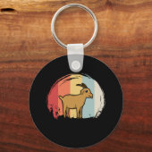 Schattige geit retro sleutelhanger (Voorkant)