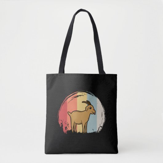 Schattige geit retro tote bag (Voorkant)