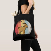 Schattige geit retro tote bag (Dichtbij)