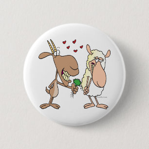 schattige geiten houden van cartoon ronde button 5,7 cm