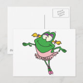schattige gekke ballerina balletkikker briefkaart (Voorkant / Achterkant)
