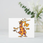 schattige gekke bloemvlekken giraffe cartoon briefkaart (Staand voorkant)