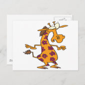 schattige gekke bloemvlekken giraffe cartoon briefkaart (Voorkant / Achterkant)