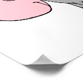 schattige gekke cartoon baby kalf grijs poster (Hoek)