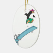 schattige gekke duikpinguïn keramisch ornament (Links)