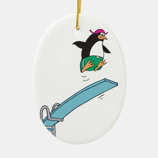 schattige gekke duikpinguïn keramisch ornament (Voorkant)