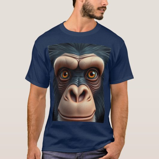 Schattige gekke grappige chimpansee  t-shirt (Voorkant)