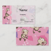 schattige gekke kussen vechten tegen apen cartoon visitekaartje (Voorkant / Achterkant)