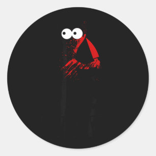 Schattige Gekke Moorddadige Zwarte Kat Wat Met Mes Ronde Sticker