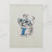 Schattige gekke, vreemde, blauwe ogen kitten briefkaart (Voorkant)