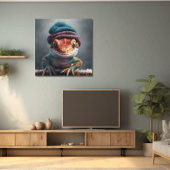 Schattige gekko dragen schattig winter pet poster