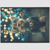 Schattige geklede Yorkshire Terrier Dog F8 Decoupa Tissuepapier (Voorkant)