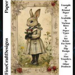 Schattige gekleed konijn, bloemen CK3 Scrapbook Pa