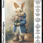 Schattige gekleed konijn, bloemen CW5L Decoupage Tissuepapier