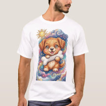 Schattige gekleurde potloodpuppy met bot – Whimsic