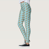 Schattige geknoopte dubbele Pretzel op Bleek blauw Leggings (Links)