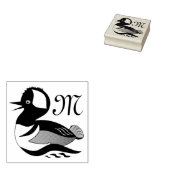 Schattige, gekookte Merganser Duck-Cartoon Rubberstempel (Gestempeld)