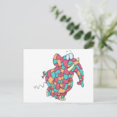 schattige gelaagde olifant briefkaart (Staand voorkant)