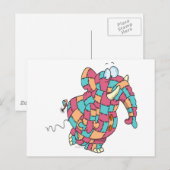 schattige gelaagde olifant briefkaart (Voorkant / Achterkant)