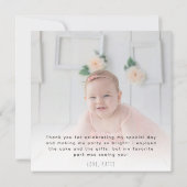 Schattige Gele Bij en Zonnebloem Eerste Bij-dag Fo Bedankkaart (Achterkant)