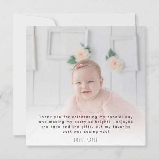 Schattige Gele Bij en Zonnebloem Eerste Bij-dag Fo Bedankkaart (Achterkant)