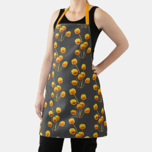 Schattige gele Billy Button bloemen bloemrijke art Schort