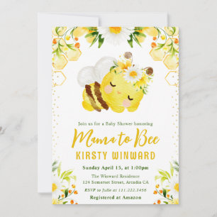 Schattige Gele Bloem Bijen Baby Shower Kaart