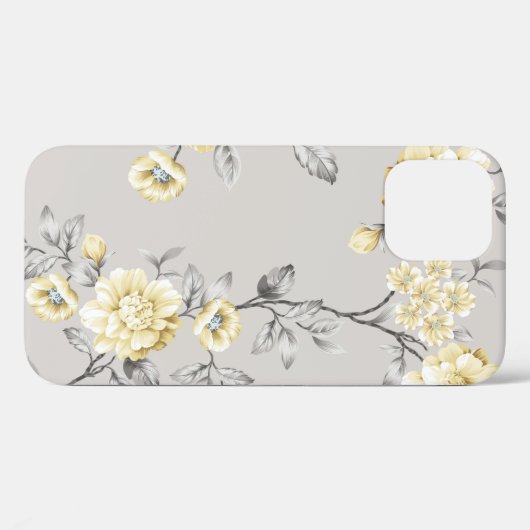 schattige gele bloemen met grijze bladeren op gr Case-Mate iPhone case (Achterkant (horizontaal))