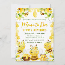 Schattige Gele Bloemige Honingbijen Baby Shower