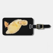 Schattige gele boeddfoto voor bedekte reizen bagagelabel (Voorkant horizontaal)