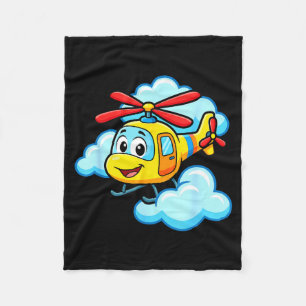 Schattige gele cartoon helikopter grappige chopper fleece deken