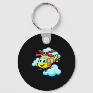 Schattige gele cartoon helikopter grappige heli ki sleutelhanger