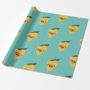 Schattige gele citroen cartoon grappige illustrati cadeaupapier