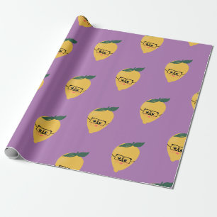 Schattige gele citroen cartoon grappige illustrati cadeaupapier