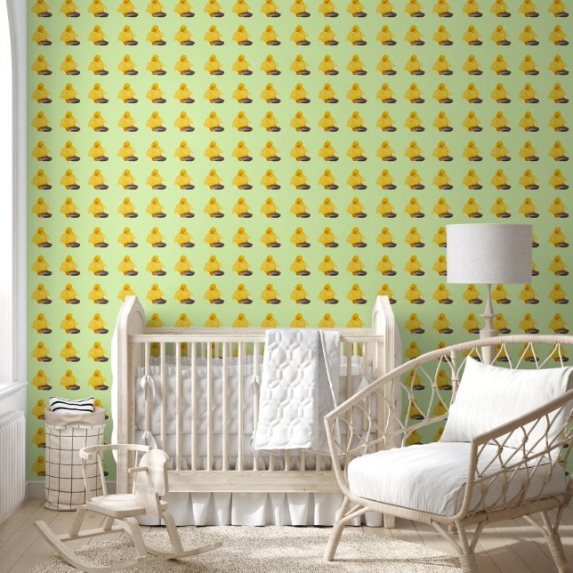 Schattige Gele Eend Behang (Kinderen)