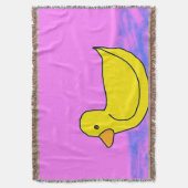 schattige gele eend op roze Gooi Deken (Voorkant Verticaal)