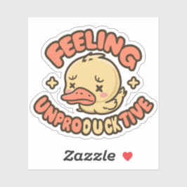 Schattige Gele Eend Punten Voelen Onproductief Sticker