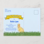 Schattige gele eendjes kinderverjaardag uitnodiging briefkaart (Achterkant)