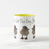 Schattige gele en grijze vingerafdrukken Foto Mok (Midden)