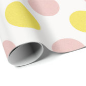 Schattige Gele en Roze Stippen Cadeaupapier (Rol Hoek)