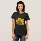 Schattige Gele Graafmachine Machinerie T-shirt (Voorkant volledig)