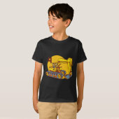 Schattige Gele Graafmachine Machinerie T-shirt (Voorkant volledig)