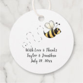 Schattige Gele Hommel Bedoeld om Bruiloft te Zijn Bedankjes Labels (Achterkant)