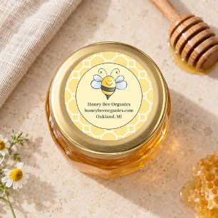 Schattige Gele Hommel Honing Zakelijk Ronde Sticker