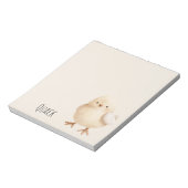 Schattige Gele Kip Notitieblok (Linkerzijde)