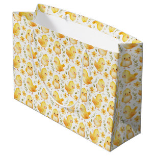 Schattige Gele Kuikens en Bloemen Groot Cadeauzakje