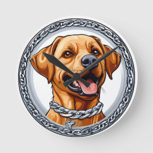Schattige gele labrador hond ronde klok