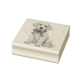 Schattige gele labrador met lint stempel